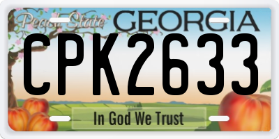 GA license plate CPK2633
