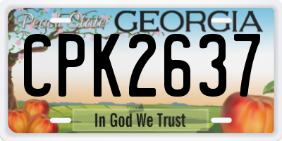 GA license plate CPK2637