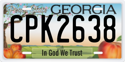 GA license plate CPK2638