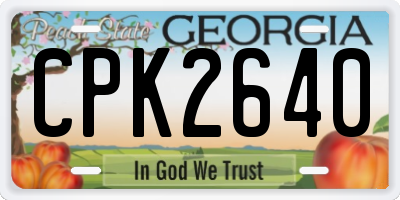 GA license plate CPK2640