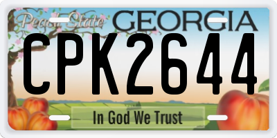 GA license plate CPK2644