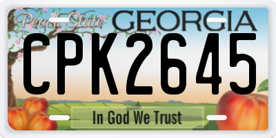 GA license plate CPK2645