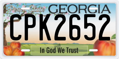GA license plate CPK2652