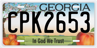 GA license plate CPK2653