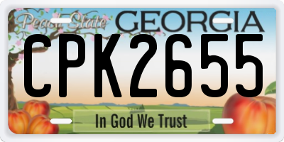 GA license plate CPK2655