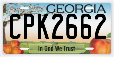 GA license plate CPK2662