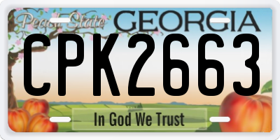 GA license plate CPK2663