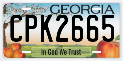 GA license plate CPK2665