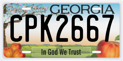 GA license plate CPK2667