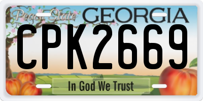 GA license plate CPK2669