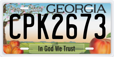 GA license plate CPK2673