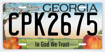 GA license plate CPK2675