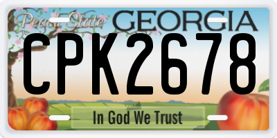 GA license plate CPK2678