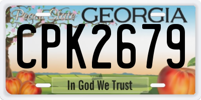 GA license plate CPK2679