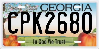 GA license plate CPK2680