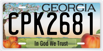 GA license plate CPK2681