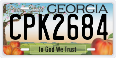 GA license plate CPK2684
