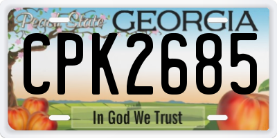 GA license plate CPK2685