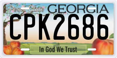 GA license plate CPK2686