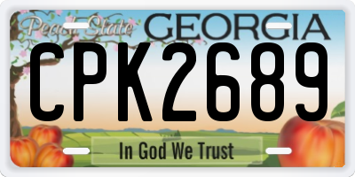GA license plate CPK2689
