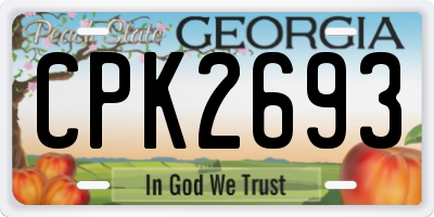 GA license plate CPK2693