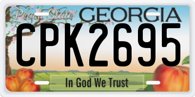 GA license plate CPK2695