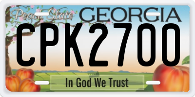 GA license plate CPK2700