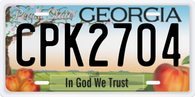 GA license plate CPK2704