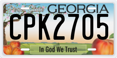 GA license plate CPK2705