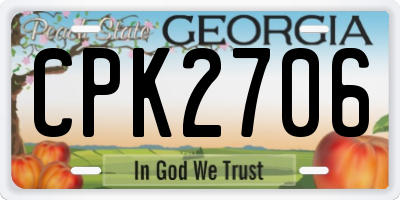 GA license plate CPK2706
