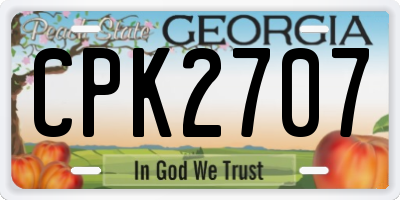 GA license plate CPK2707