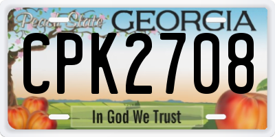 GA license plate CPK2708
