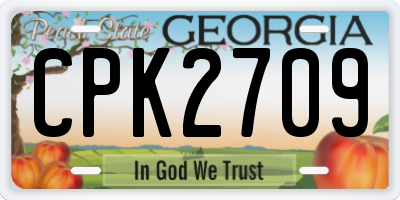 GA license plate CPK2709