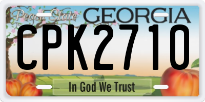 GA license plate CPK2710