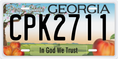 GA license plate CPK2711