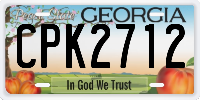 GA license plate CPK2712