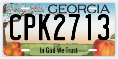 GA license plate CPK2713