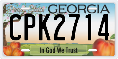 GA license plate CPK2714