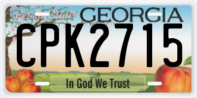 GA license plate CPK2715