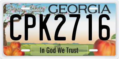 GA license plate CPK2716