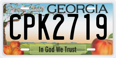 GA license plate CPK2719