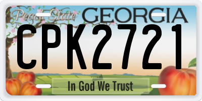 GA license plate CPK2721
