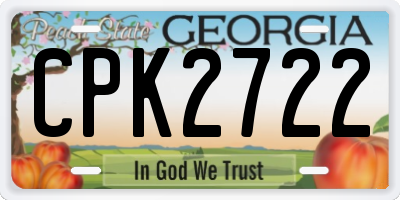 GA license plate CPK2722