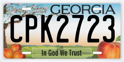 GA license plate CPK2723