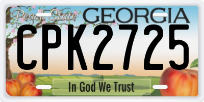 GA license plate CPK2725