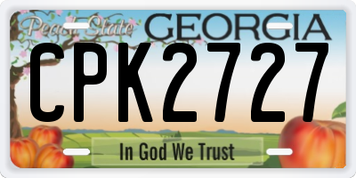 GA license plate CPK2727