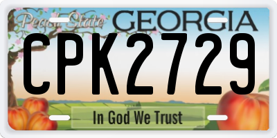 GA license plate CPK2729