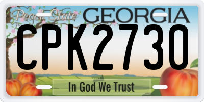 GA license plate CPK2730