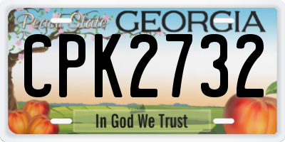 GA license plate CPK2732