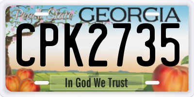 GA license plate CPK2735